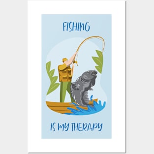 Fishing Is My Therapy Angler Fishing Posters and Art